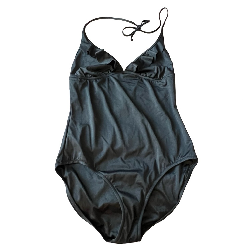 J.Crew Halter Ruffle One-Piece Swimsuit